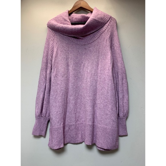 Anthropologie Sweaters - Anthropologie Cowl Neck Sweater Womens Medium Lavender Excellent Ribbed Tunic